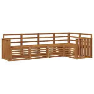 vidaXL Ensemble de canapé d'angle 5 Pièces Naturel Bois d'Acacia Massif