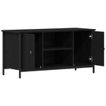 Meuble TV vidaXL Noir Chêne 100x40x50 cm Bois d'ingénierie et Acier
