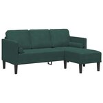vidaXL Ensemble de Canapés avec coussin 2 Pièces Vert foncé Polyester