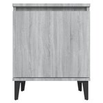 vidaXL Tables de chevet pieds en métal 2 Pièces Sonoma gris 40x30x50 cm