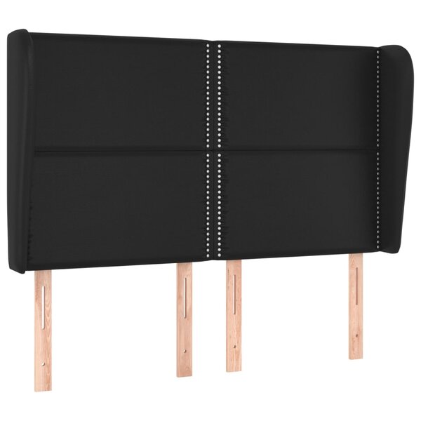 vidaXL Tête de lit avec oreilles Noir 147x23x118/128 cm Similicuir
