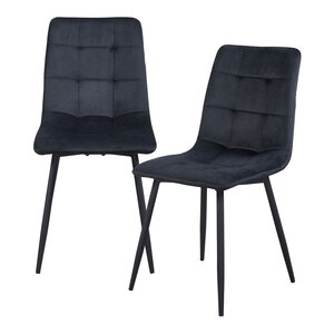 Lot de 2 chaises de salle à manger salon design moderne cuisine avec pieds arrondis 89 x 44 x 45 cm noir 03_0009631