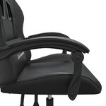 vidaXL Chaise de jeu pivotante Noir Similicuir