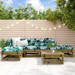vidaXL Salon de jardin 6 Pièces avec coussins bois de pin imprégné