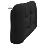 vidaXL Coussin de tête de lit noir 160 cm tissu