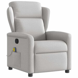 vidaXL Fauteuil de massage inclinable gris nuage tissu