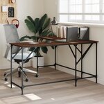 vidaXL Bureau chêne marron 149x149x75 cm bois d'ingénierie