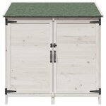 vidaXL Abri de jardin Blanc 106 5 x 56 x 113 5 cm Bois de Sapin Massif