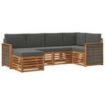 vidaXL Ensemble de canapés d'extérieur 5 pc Naturel et Anthracite