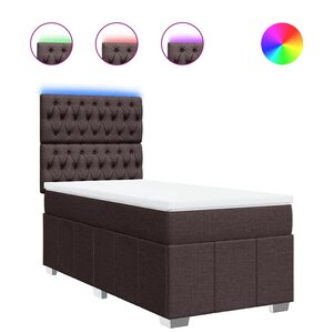 vidaXL Sommier à lattes de lit avec matelas Marron foncé 100x200 cm