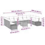 vidaXL Ensemble de Canapé de Jardin 11 Pièces Beige et gris clair