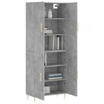 vidaXL Buffet haut Gris béton 69 5x34x180 cm Bois d'ingénierie