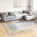 vidaXL Tapis lavable antidérapant 190x300 cm gris