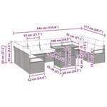 vidaXL Ensemble de canapé de jardin 11 pièces avec coussins en poly-rotin beige et acacia