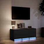 vidaXL Meuble TV avec LED noir 97x34x40 cm bois d'ingénierie