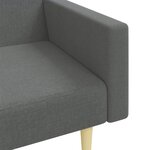 vidaXL Canapé-lit à 2 places avec repose-pied gris foncé tissu
