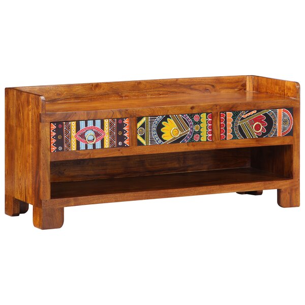 Banc à chaussures vidaXL 100x35x45 cm en bois massif d'acacia