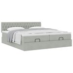 VidaXL Cadre de lit ottoman et matelas gris clair 160x200cm velours
