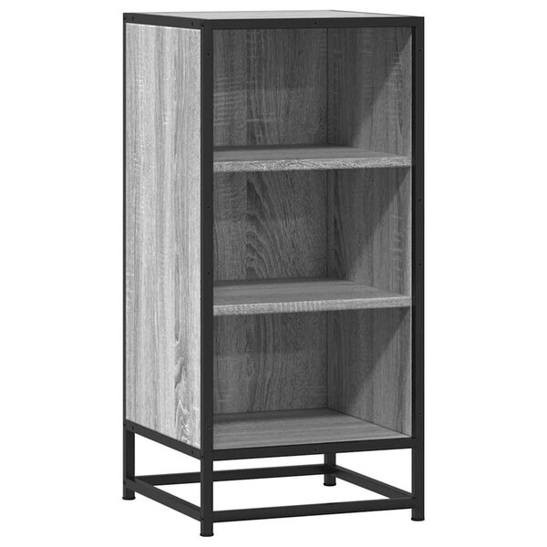 vidaXL Buffet sonoma gris 35 5x35x76 cm bois d'ingénierie et métal