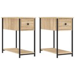 vidaXL Tables de chevet 2 Pièces chêne sonoma 30x60x60 cm bois ingénierie