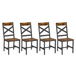 Chaises de salle à manger lot de 4 sièges de cuisine cadre en acier ergonomique style industriel pour salon cuisine marron 12_0004982