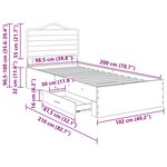 vidaXL Cadre de lit Gris Sonoma 100 x 200 cm Bois d'ingénierie