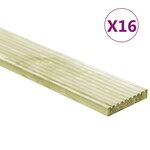 vidaXL Panneaux de terrasse 16 Pièces 2 32 m² 1 m Pin massif imprégné