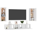 vidaXL Ensemble de meubles TV 5 Pièces Blanc Bois d'ingénierie