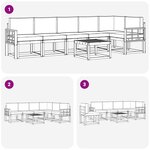 vidaXL Ensemble de canapés d'extérieur 7 Pièces Blanc et crème Polyester