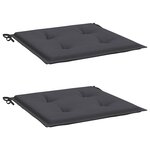 vidaXL Coussins de chaise de jardin lot de 2 anthracite 40x40x4 cm
