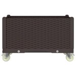 vidaXL Jardinière à roulettes marron 80x50x54 cm PP