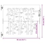 vidaXL Portail de jardin 85x75 cm acier corten design de bambou