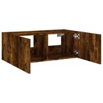 vidaXL Meuble TV mural avec lumières LED chêne fumé 80x35x31 cm