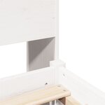 vidaXL Lit bibliothèque sans matelas blanc 90x190cm bois de pin massif