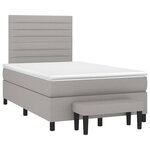 vidaXL Sommier à lattes de lit avec matelas Gris clair 120x200cm Tissu