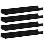 vidaXL Étagères murales 4 Pièces Noir 40x9x3 cm
