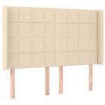 vidaXL Sommier à lattes de lit matelas et LED Crème 140x200 cm Tissu