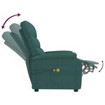 vidaXL Fauteuil électrique de massage Vert foncé Tissu