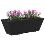 vidaXL Jardinières avec crochets 2 Pièces noir résine tressée