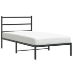 vidaXL Cadre de lit métal sans matelas avec tête de lit noir 107x203cm