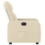 vidaXL Fauteuil inclinable Crème Tissu