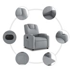 vidaXL Fauteuil inclinable électrique Gris clair Tissu
