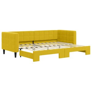 vidaXL Lit de jour avec lit gigogne jaune 80x200 cm velours