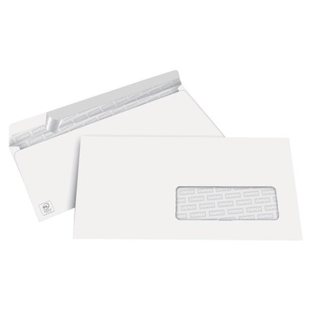 Enveloppe blanche dl 110 x 220 mm 80g avec fenêtre - bande autoadhésive (boite de 500)