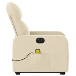 vidaXL Fauteuil inclinable de massage électrique Crème Tissu