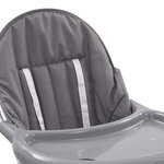 vidaXL Chaise haute pour bébé Gris et blanc