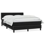 vidaXL Sommier à lattes de lit avec matelas noir 160x220 cm velours