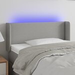 vidaXL Tête de lit à LED Gris clair 83x16x78/88 cm Tissu