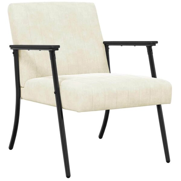 vidaXL fauteuil Crème 59 x 75 x 78 cm Velours