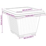 vidaXL Pot de Fleurs Carré 24 Pièces Noir 43 x 43 x 33 5 cm Plastique